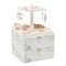 Marble Jewelry Display Tray and Makeup Organizer with Drawer for Vanity (7.3 x 7.7 x 13 in)
